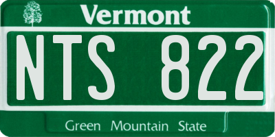 VT license plate NTS822