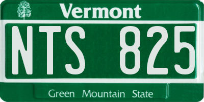 VT license plate NTS825