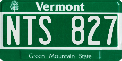VT license plate NTS827