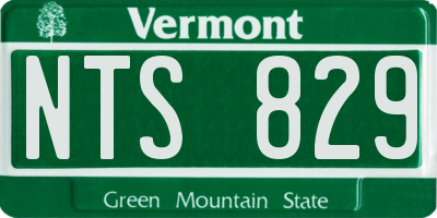 VT license plate NTS829