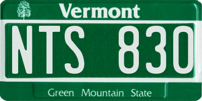 VT license plate NTS830
