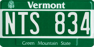 VT license plate NTS834