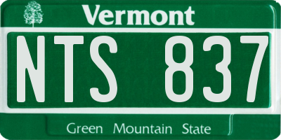VT license plate NTS837