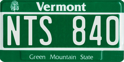 VT license plate NTS840