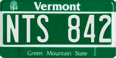 VT license plate NTS842
