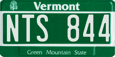 VT license plate NTS844