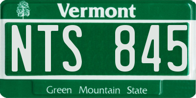VT license plate NTS845