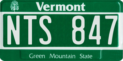 VT license plate NTS847