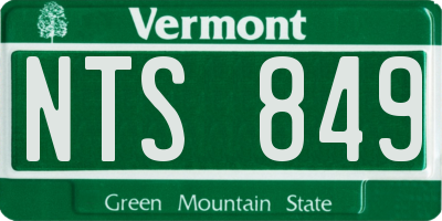 VT license plate NTS849