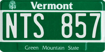 VT license plate NTS857