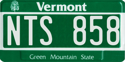 VT license plate NTS858