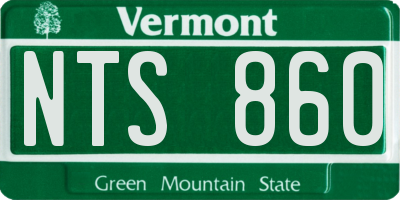 VT license plate NTS860