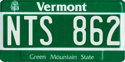 VT license plate NTS862