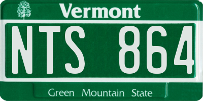VT license plate NTS864