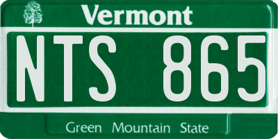 VT license plate NTS865