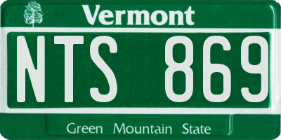 VT license plate NTS869