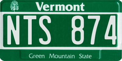 VT license plate NTS874