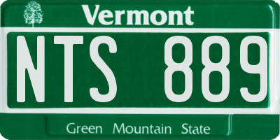 VT license plate NTS889