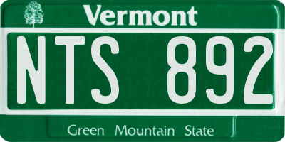 VT license plate NTS892