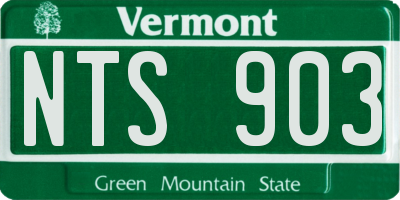 VT license plate NTS903