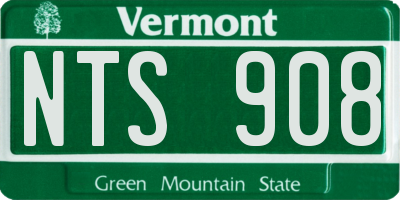 VT license plate NTS908