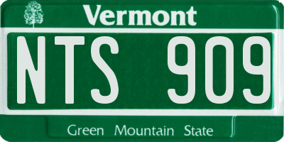VT license plate NTS909