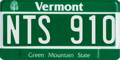 VT license plate NTS910
