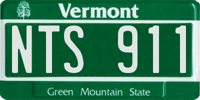 VT license plate NTS911