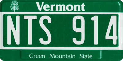 VT license plate NTS914