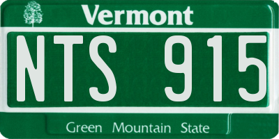 VT license plate NTS915
