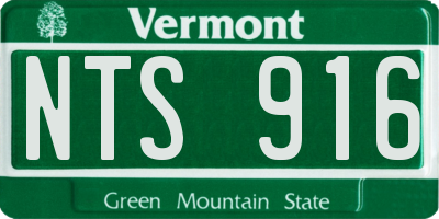 VT license plate NTS916