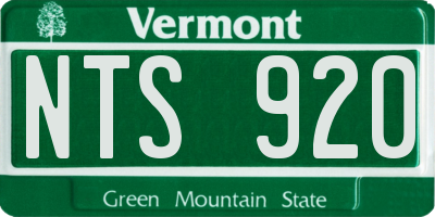 VT license plate NTS920