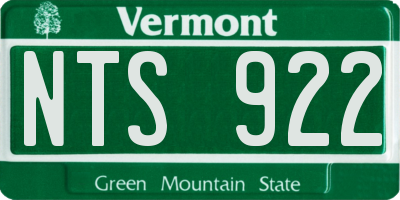 VT license plate NTS922