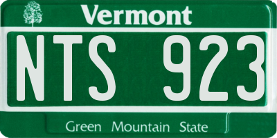 VT license plate NTS923