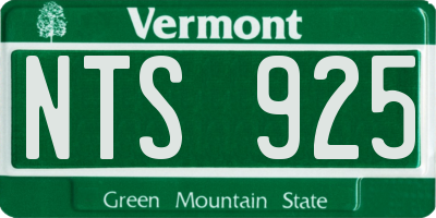 VT license plate NTS925