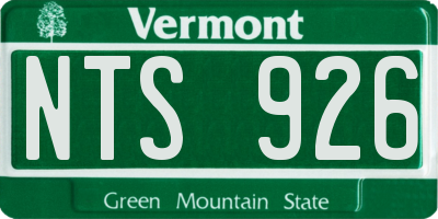 VT license plate NTS926