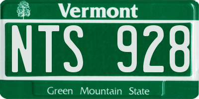 VT license plate NTS928