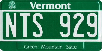 VT license plate NTS929