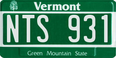 VT license plate NTS931