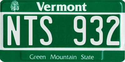 VT license plate NTS932