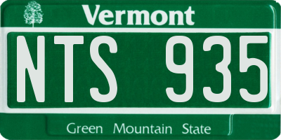 VT license plate NTS935