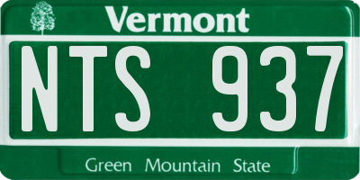 VT license plate NTS937