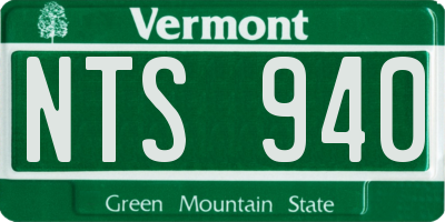 VT license plate NTS940
