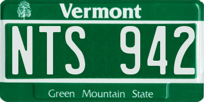VT license plate NTS942