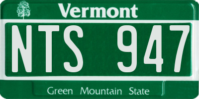 VT license plate NTS947