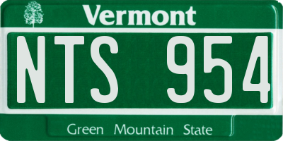 VT license plate NTS954