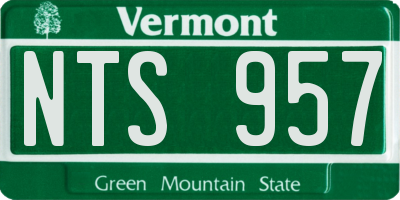 VT license plate NTS957