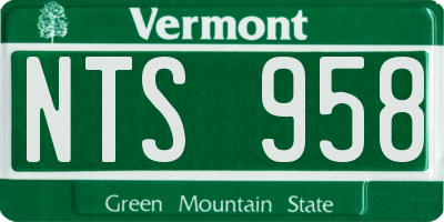 VT license plate NTS958