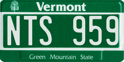 VT license plate NTS959