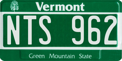VT license plate NTS962